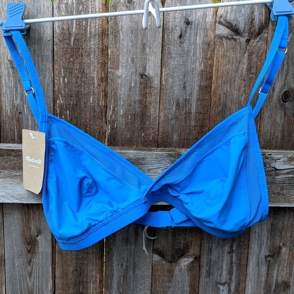 NWT Madewell blue micro mesh bralette small